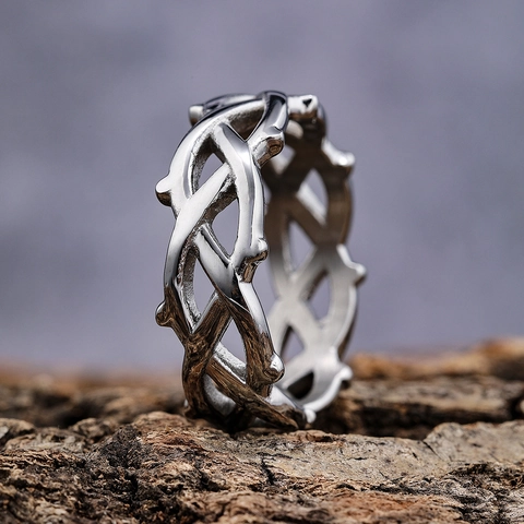 Anello Intrecciato A Vite Di Spine In Acciaio Inossidabile Gioielli Stile Punk Gotico Vintage Per Uomo E Donna
