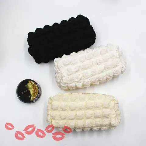 Etui Bubble Popcorn Textuur Cosmetische Tas Polyester Opbergtas Briefpapier Organizer Voor Studenten Reizen Ins Stijl