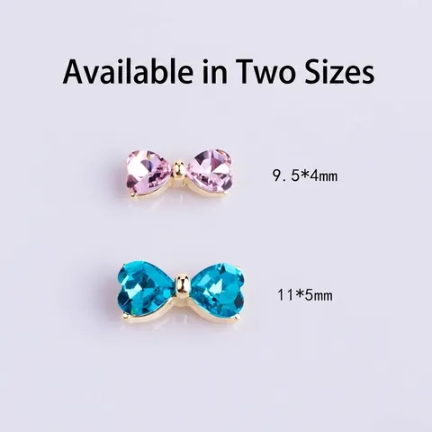 3D Schleife Nagelkunst Charms Legierung Herz Strass Dekorationen Für DIY Maniküre Zubehör Glänzender Schmuck