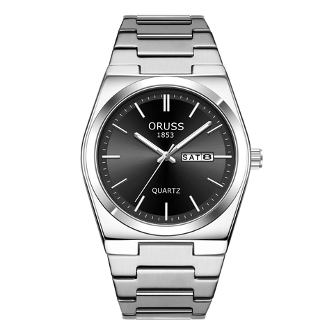Men Quartz Wristwatch Stainless Steel Strap Analog Luminous Week Date Display Waterproof Business Casual Fashion Male