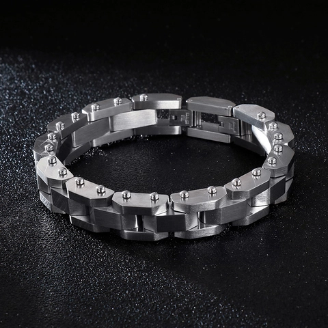 Bracciale Da Uomo In Acciaio Inossidabile Stile Industriale Catena Meccanica Gioielli Punk Heavy Metal