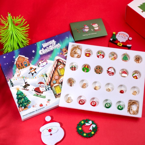 Calendario Dell Avvento Di Natale Bracciale Diy Ciondoli In Smalto Lega Di Zinco Perle Di Cristallo Regalo Bambini