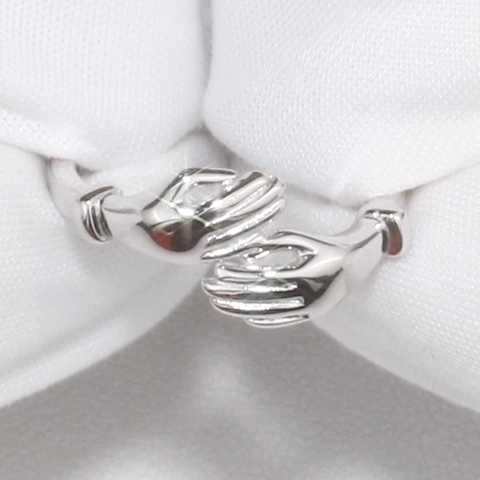 Knuffelende Handen Ring 925 Sterling Zilver Verstelbaar Minimalistisch Gebaar Kunst Ontwerp Mode Sieraden Cadeau