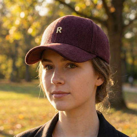 Gorra De Béisbol Tela Patrón Espiga Logo Letra Metálica Ajustable Ala Curva Moda Retro Casual Aire Libre