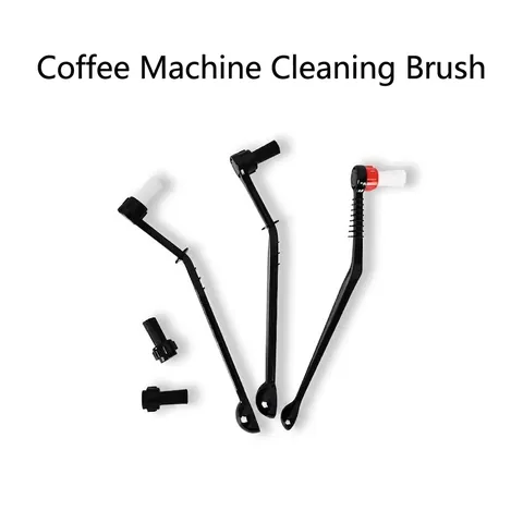 Spazzola Per Pulizia Macchina Caffè Espresso Setole In Nylon Manico Angolato Con Cucchiaio Dosatore Per Filtro