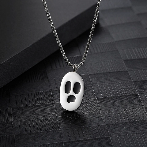 Ghost Hanger Ketting Titanium Staal Dark Style Hip Hop Streetwear Mode Sieraden Voor Heren Dames