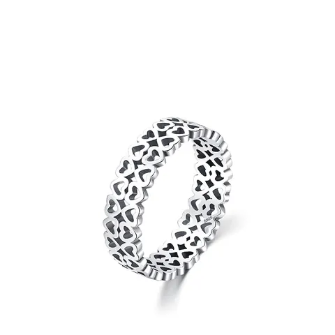 Anello In Argento Sterling 925 Vintage Cuore Traforato Minimalista Elegante Gioielli Da Dito Regalo Per Donne