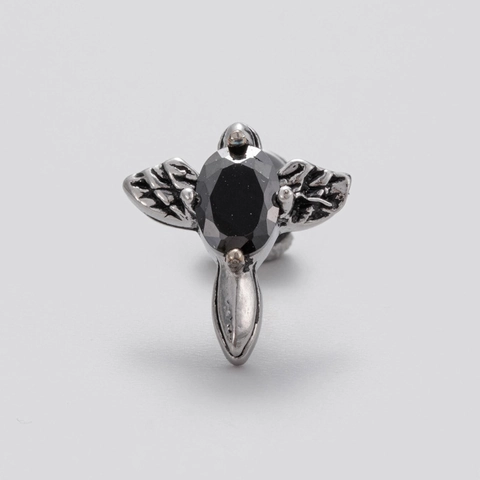 Orecchini A Lobo Da Uomo In Acciaio Inossidabile Con Zircone Nero Stile Gothic Punk Gioielli Piercing Hip Hop Retro