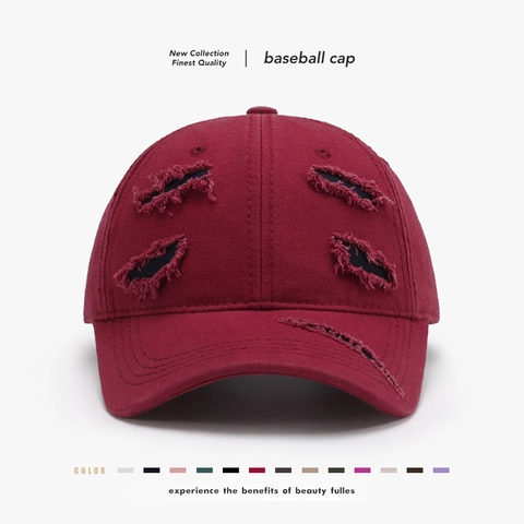 Cappello Da Baseball In Cotone Effetto Consumato Vintage Regolabile Protezione Solare Streetwear