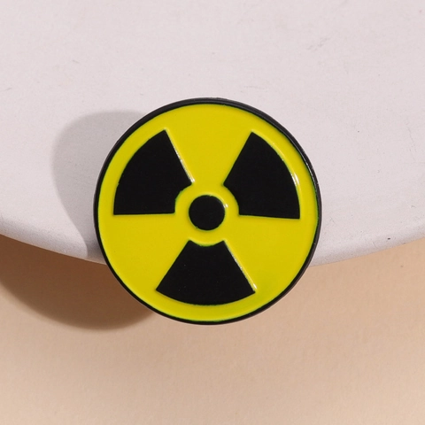 Geometric Radioactive Radiation Symbol Enamel Pin Badge Unisex Alloy Brooch For Backpack Clothing Jewelry Yellow Black