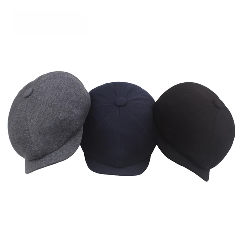 Coppola Classica in Stile Britannico per Uomo Donna Tinta Unita Caldo Cotone Cappello Ottagonale Autunno Inverno Retro Berretto Regolabile Cappello Piatto