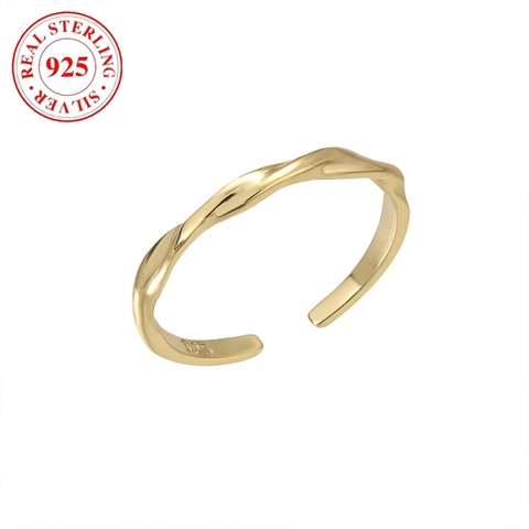 925 Sterling Silver Mobius Twisted Wave Toe Ring Open Adjustable Summer Beach Jewelry For Women
