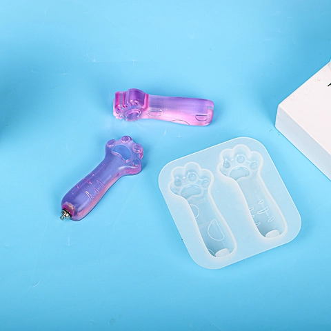 Moule En Silicone En Forme De Patte De Chat Outil Artisanal En Résine Époxy Pour Savon Bougie Sucette Modelage