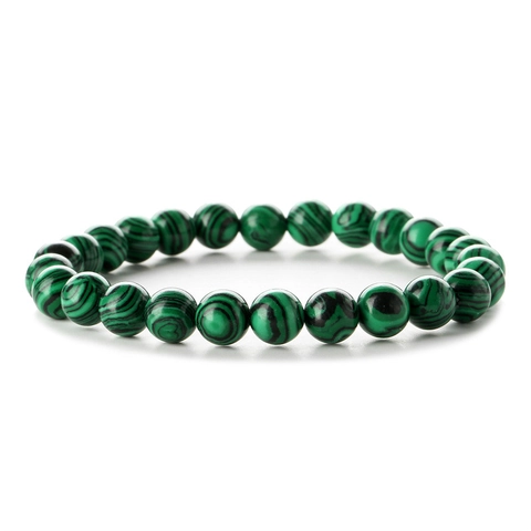 Bracelet En Pierre Œil De Chat Naturel Pour Hommes Et Femmes Mode Bracelet En Malachite 8mm