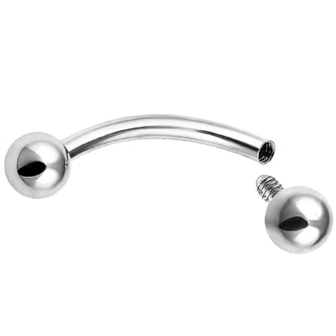G23 Titanium Curved Barbell Piercing Eyebrow Ring Internally Threaded Ball Spike Ends Minimalist Body Jewelry