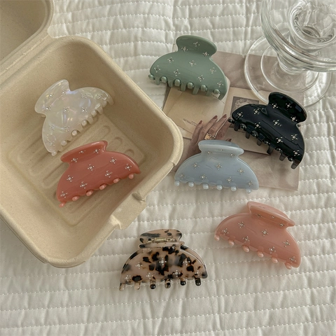 Elegante Haarklem Van Acetaat In Franse Stijl Met Strass-steentjes En Sterrenpatroon Delicate Haaraccessoires Voor Dames