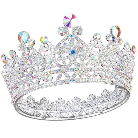 Barocco Lusso Sposa Corona Tiara Lega Strass Cristallo Matrimonio Festa Spettacolo Copricapo