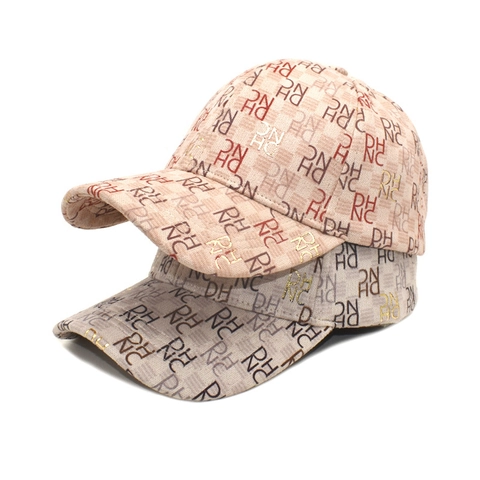 Baseballpet Monogram Letteropdruk Verstelbaar Zonbescherming Retro Mode Outdoor Hoed Voor Dames Heren