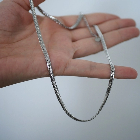 Collana A Catena Piatta In Acciaio Inossidabile A Serpente Girocollo Minimalista Hip Hop Punk Gioielli Per Donne E Uomini