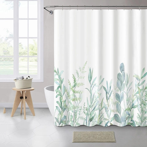 Tenda Da Doccia Impermeabile In Tessuto Di Poliestere Per Bagno Con Ganci Stampa Geometrica Stile Europeo
