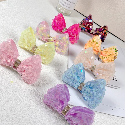 Mollette Per Capelli Con Fiocco Di Paillettes Per Ragazze Fermagli In Tulle A Rete Scintillante Per Feste Uso Quotidiano