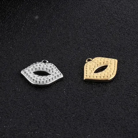 Colgante De Labios De Acero Inoxidable Moda Estilo Hip Hop Textura Punteada Diseño Hueco Accesorio Joyería DIY Charm