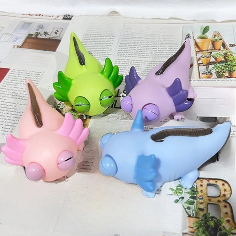 Axolotl Squeeze Toy Pop Out Eye Stress Relief Novelty Animal Squishy Vinyl Sensory Vent For Kids Adults
