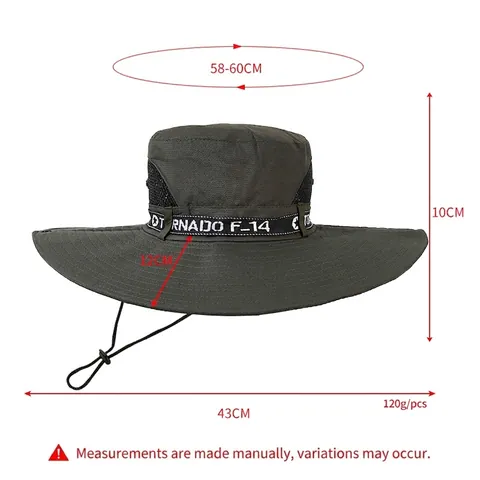 Outdoor Bucket Hat Quick Dry Polyester UV Protection Wide Brim Sunshade Breathable Mesh Fishing Hat With Wind Rope
