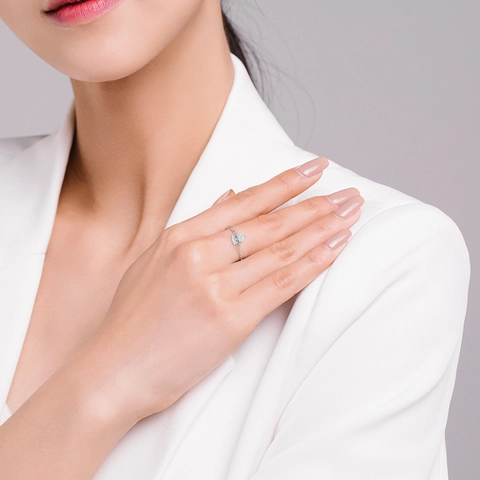 Verstellbarer Ring Aus 925 Sterling Silber Kette Birnenschliff Tropfen Zirkonia Elegantes Schmuckstück Für Damen