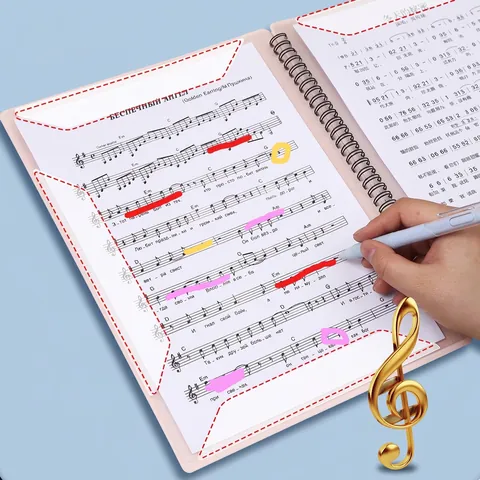 Dossier De Partitions PP Anti Reflet Reliure Spirale Note De Musique G-Clef Porte Partition Piano