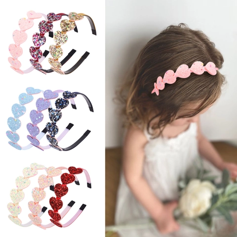 Serre Tête Paillettes Étoile Cœur Princesse Douce Dégradé Arc En Ciel Accessoire Cheveux Fête Pour Enfants Filles
