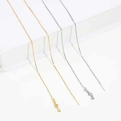 Collier Chaîne Ajustable Cuivre PlaquÉ Or GlissiÈre À Aiguille Universelle Maille ForÇat Box Mode Femmes