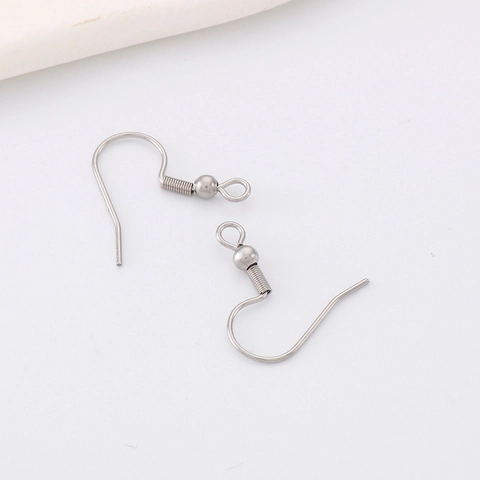 Stainless Steel Ear Hooks With Spring And Ball DIY Earrings Jewelry Making Findings Electroplated Minimalist Accessories