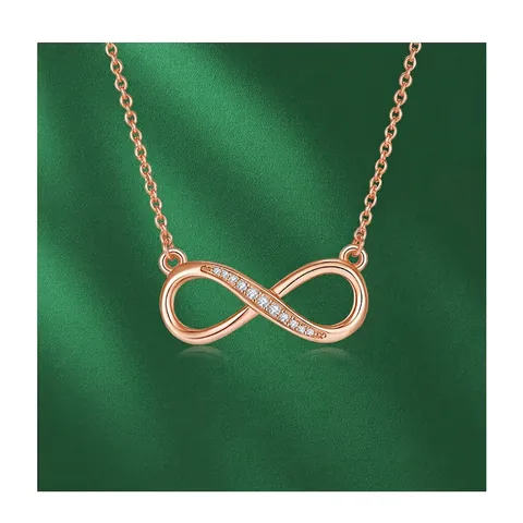 Collana Pendente Simbolo Infinito Argento Sterling S925 Moissanite Incastonata Gioielli Eleganti Per Donna