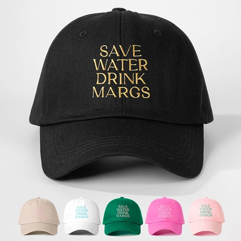 Save Water Drink Margs Embroidery Baseball Cap Polyester Adjustable Dad Hat Curved Brim Unisex Casual Streetwear