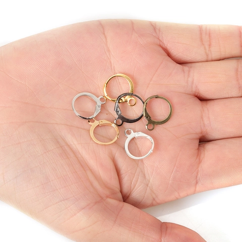 Leverback Earring Hooks Metal Plated Round Earring Hoops With Loop For DIY Jewelry Making Crafts Earring Findings