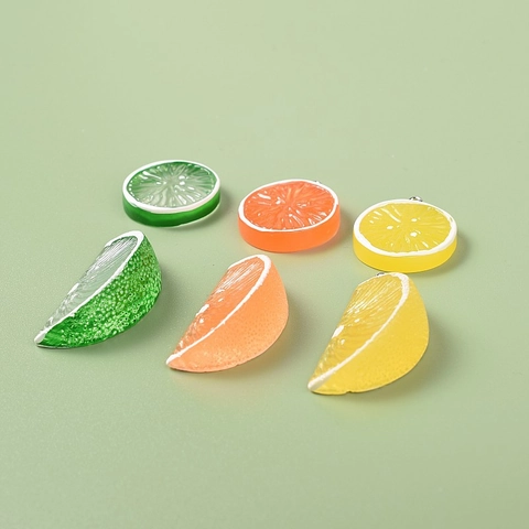 Colgantes De Rodajas De Frutas De Resina Limón Naranja Lima Charms Para Hacer Joyas DIY Accesorios De Llavero Y Pendientes
