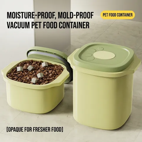 Pet Food Storage Bucket Airtight Dog Cat Kibble Container Moisture Proof Insect Resistant Opaque Sealing Tank Press Lid