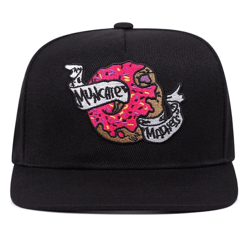 Βαμβακερό Καπέλο Snapback Κέντημα Σχέδιο Ντόνατ Επίπεδο Γείσο Hip Hop Καπέλο Μπέιζμπολ για Άνδρες Γυναίκες Streetwear Ρυθμιζόμενο