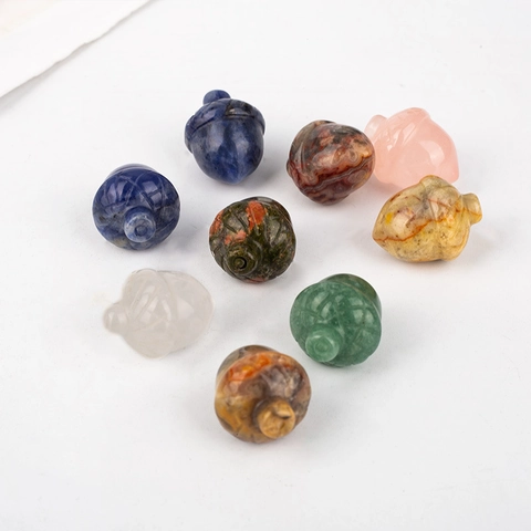 Colgantes De Bellota De Piedras Preciosas De Cristal Natural Adornos De Bellota Tallados A Mano Para Hacer Joyas Decoración