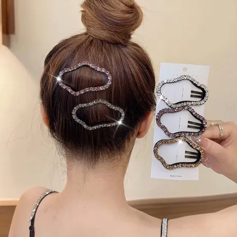 Strass Haarspangen Legierung Welle Wolke Irreguläre Snap BB Clip Elegante Seitliche Funkelnde Accessoires Frauen