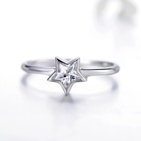 Anillo Stella In Argento Sterling 925 Per Donna Zirconia Gioielli Semplici Minimalisti Scintillanti Eleganti