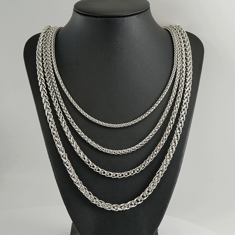 Edelstahl Kielkette Halskette Vintage Hip Hop Punk Stil Weizen Gliederkette Für Damen Herren Schmuck