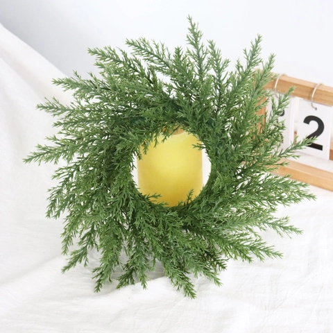 Künstlicher Kiefernadelkranz Grün Kunststoff Realistisches Laub Für Weihnachten Hochzeit Party Wand Tür Deko Natürlich