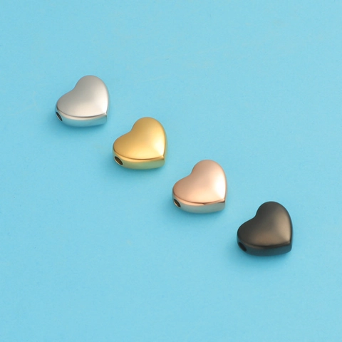 Cuentas Sueltas Forma De Corazón Acero Inoxidable 304 Pulido Espejo Para Hacer Joyas DIY Accesorios De Artesanía