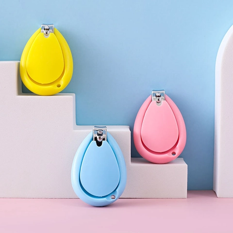 Baby Nail Clippers Safe Rounded Edge Carbon Steel PP Portable Shell Shape For Newborns Infants Toddlers