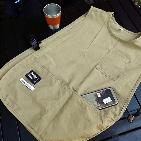 Grembiule Da Lavoro Gilet Impermeabile Multi Tasca Fibbia Regolabile Nylon Poliammide Durevole Stile Tooling Barista Barbiere