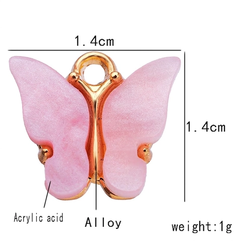 Ciondoli A Farfalla Charms Acrilico Lega Colorato DIY Gioielli Accessori Per Orecchini Collana Artigianato