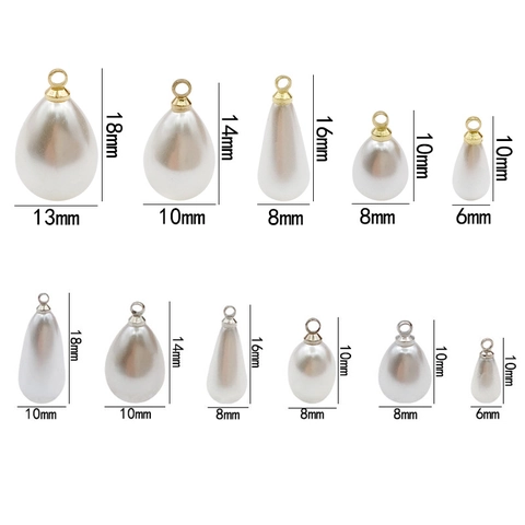 Ciondoli Künstliche Perle A Goccia D'acqua Ciondoli In Imitazione Perla Artificial ABS Occhiello In Lega Per Creazione Gioielli Fai Da Te Orecchini Collana Accessori