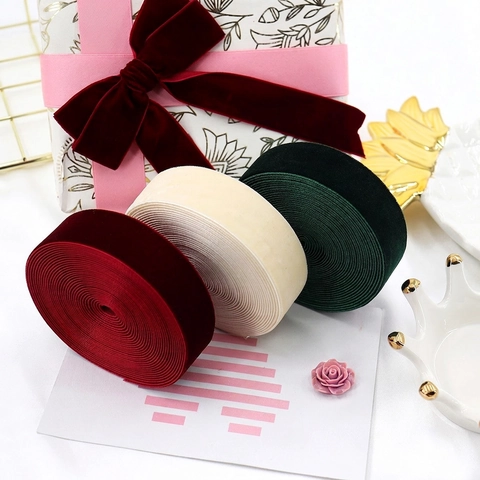Velvet Ribbon Single Face Flocked Fabric Trim For Gift Wrapping DIY Bow Making Christmas Hair Accessories Garment Sewing